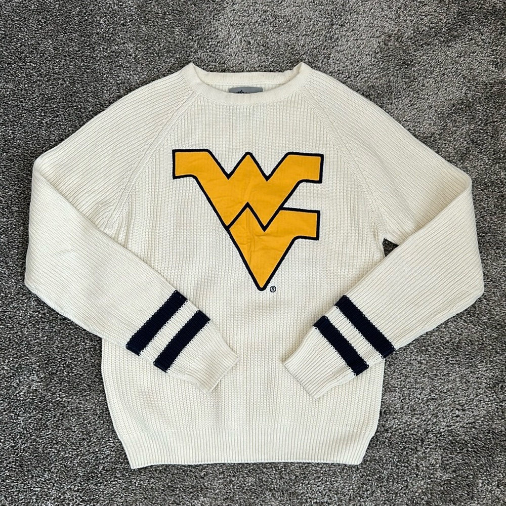 WEST VIRGINIA MOUNTAINEERS FOOTBALL WOMEN'S KNIT SWEATER WORN ONCE SZ S